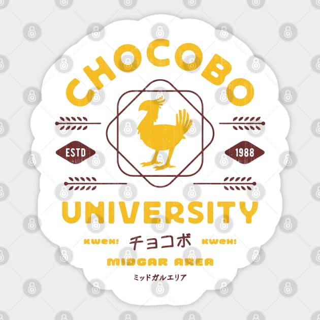 Chocobo University Crest Sticker by Lagelantee